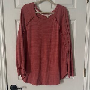 Terra & Sky Women's Coral Long Sleeve Top